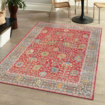 India Flower And Vine Area Rug